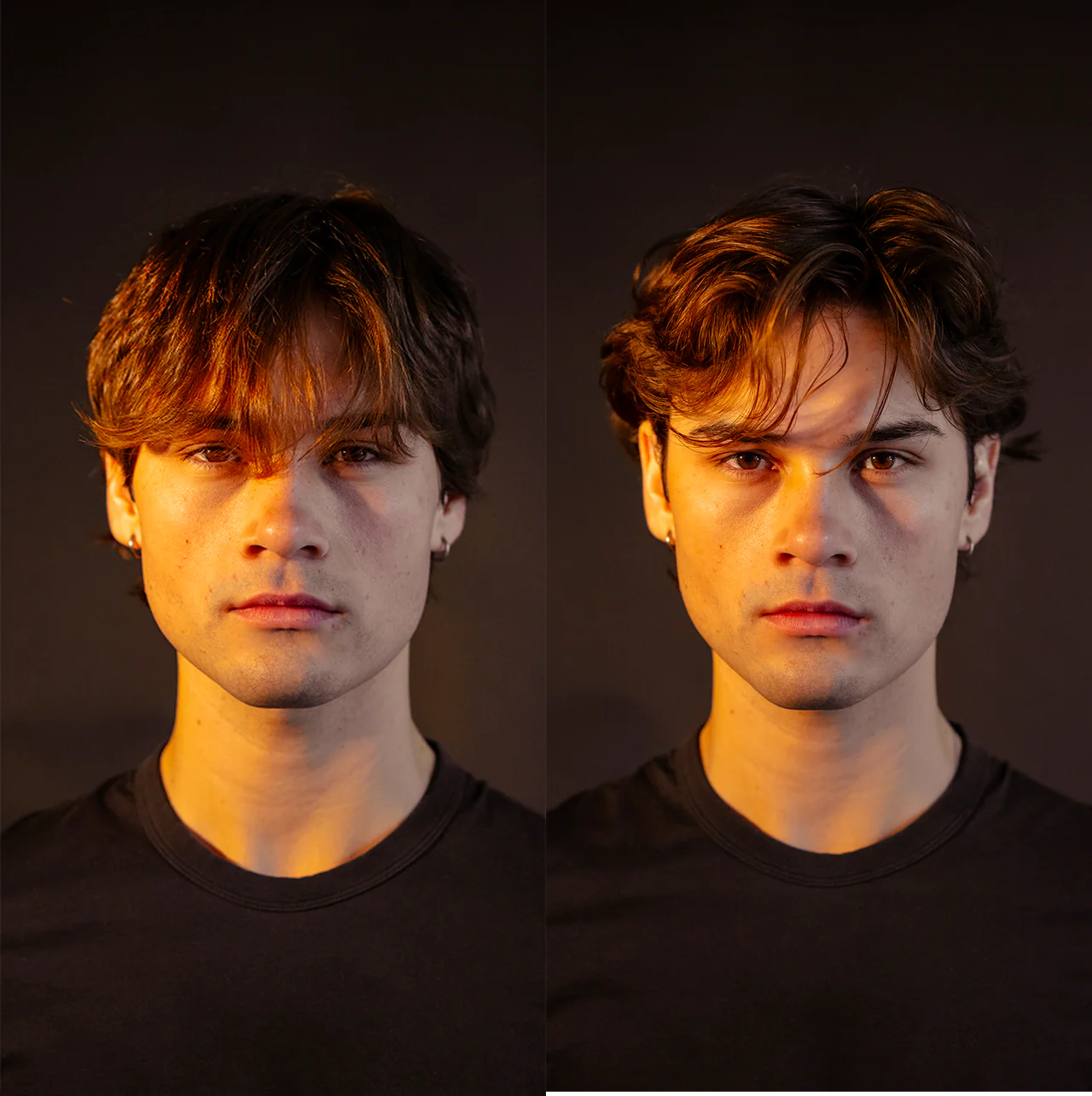 Resultados antes y después del Polvo Texturizante BASED – volumen y textura instantáneos para cabello liso y sin volumen